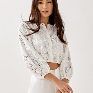 Love Bonito -  Akayla Broderie Reversible Crop Top (White)